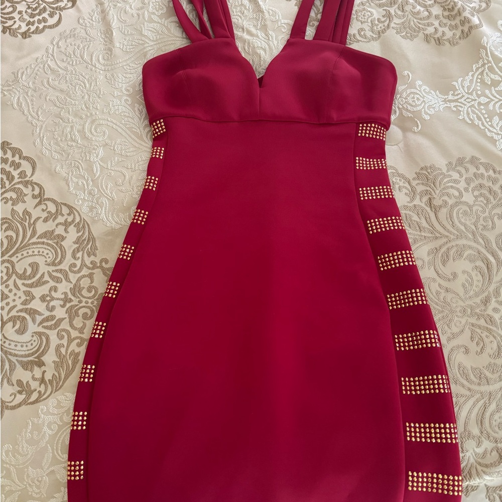 Guess Red Backless Cut Out Bodycon Dress